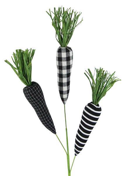 MN0195 27"L Fabric Carrot Pick Black/White/Green