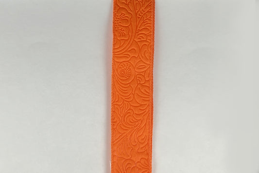 42466-09-19    1.5"X10YDS   Embossed Flower   Orange