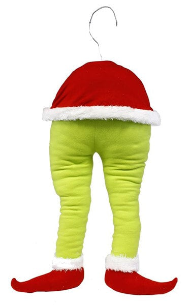 XC9886 18"H Christmas Monster Bottom Decor Lime Green/Red/White