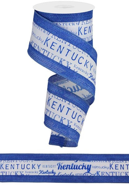 RG8538WR   2.5" x 10yd 3-in 1 Kentucky Print/Cross   Blue/White