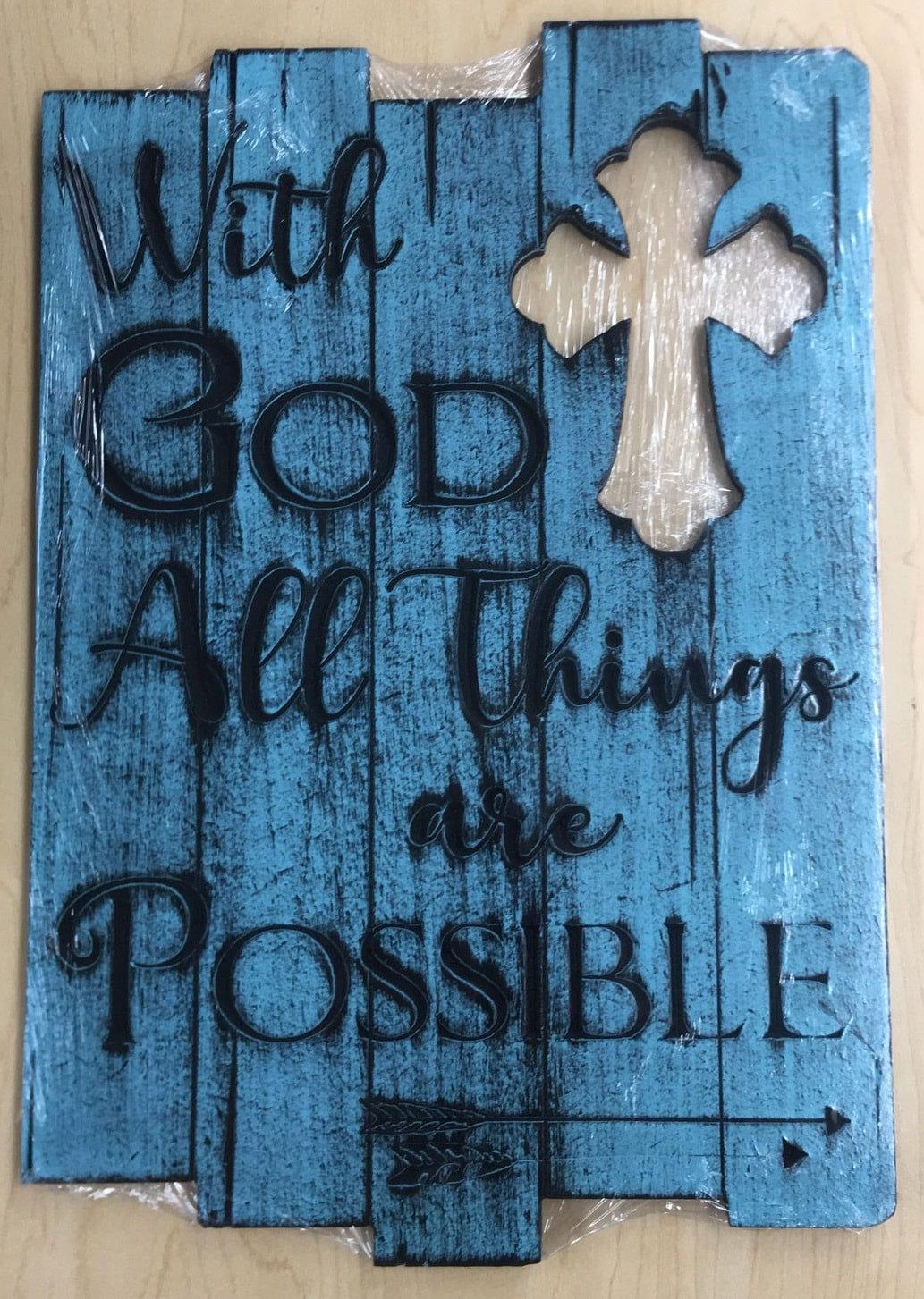 COR109 With God All Things Are Possible Sign 10.5x15.25"