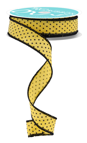 RG07685N6    7/8" x 10yd Raised Swiss Dots On Royal   Sun Yellow/Black