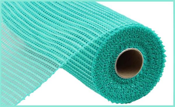 RE8900J3    10" x 10yd Horizontal Wide Stripe Mesh   Light Teal