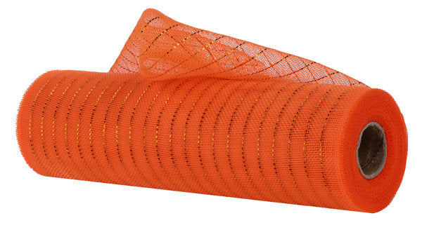 RY5001KC  10.25" x 10yd Fine Weave Metallic Mesh Orange W/Copper Foil