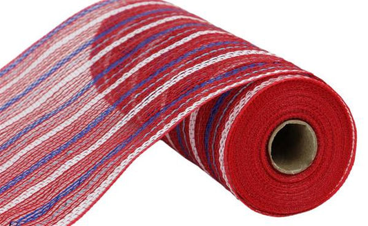 RY8033CX   10.25" x 10yd Poly/Jute Matte Stripe Mesh