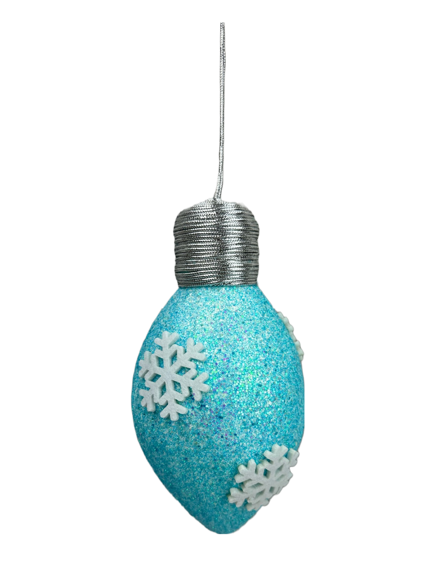 85711BL    7"Hx3"DIA     Light Bulb Ornament     Blue