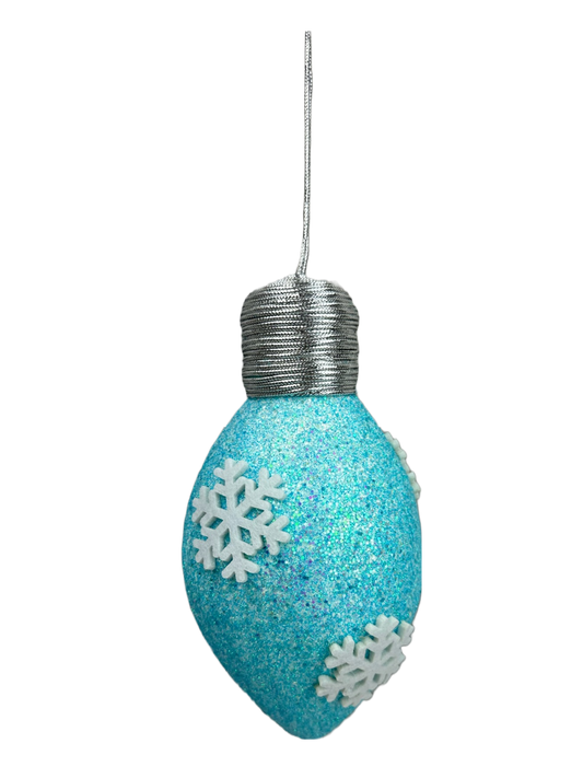 85711BL    7"Hx3"DIA     Light Bulb Ornament     Blue