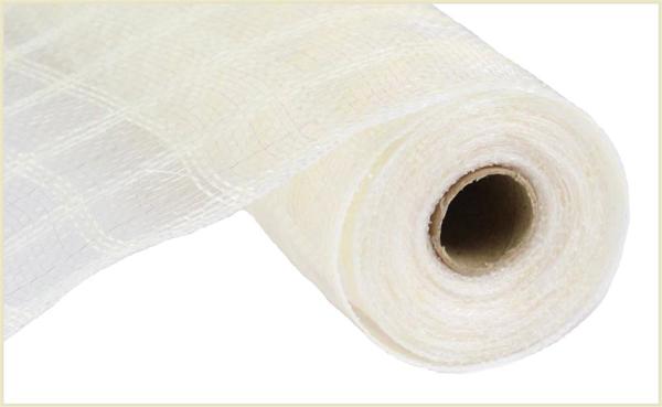 RY830683      10.25" x 10yd Faux Jute Check Mesh     Cream