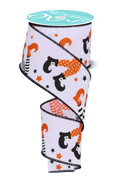 RGF138227  2.5" x 10yd Witch Legs White/Orange/Black