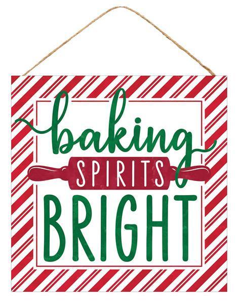 AP7020    10"Sq Baking Spirits Bright Sign     White/Red/Emrld/Dark Red