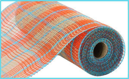 RY8331X4   10.25"X10yd Faux Jute/Lg Plaid Mesh