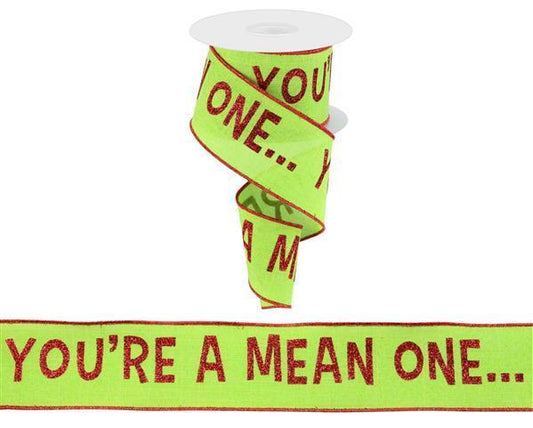 RGC181033    2.5" X 10Yd You're A Mean One/Royal    Lime/Red