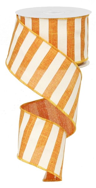 RX9149KJ  2.5" x 10yd Horizontal Stripe Orange/White