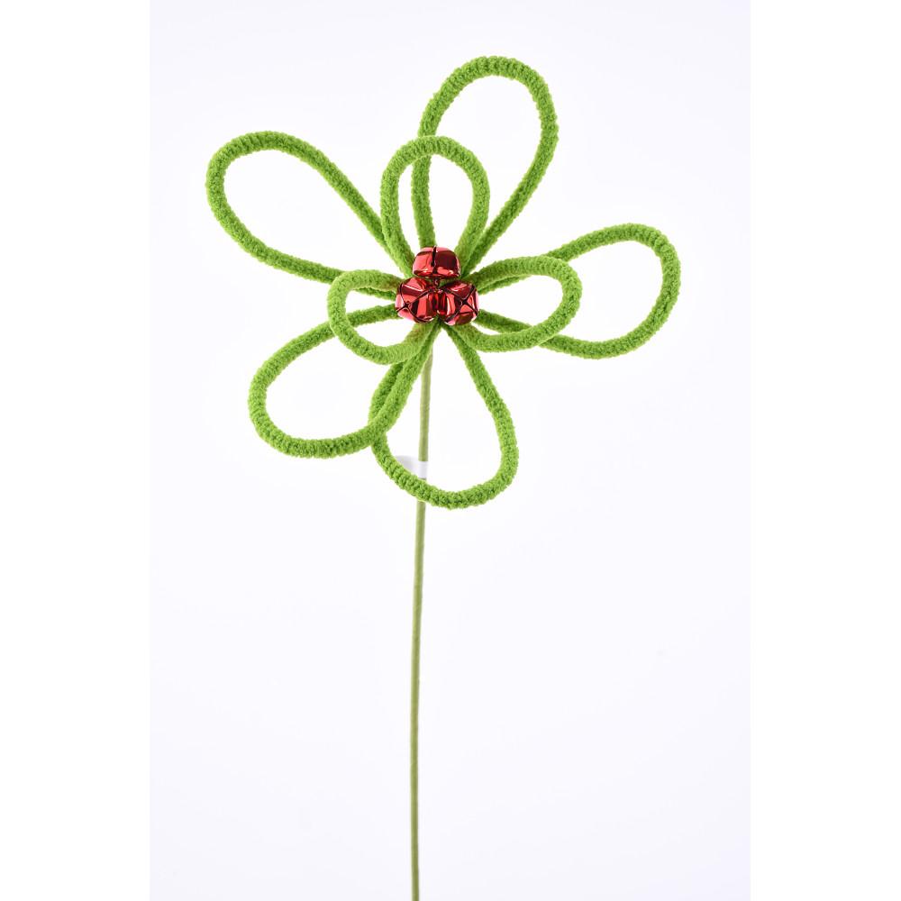 187158   22"   Loop Flower Stem   Green/Red