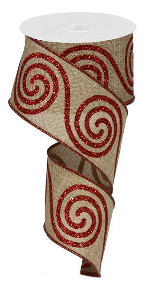 RG0140954    2.5" x 10yd Large Swirl    Beige/Red