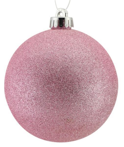 XY2992WF   120Mm Glitter Ball Ornament    Icy Pink