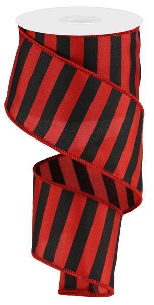 RG0184324   2.5" x 10yd Medium Horizontal Stripe    Red/Black