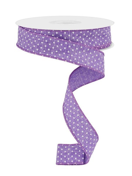 RG0765113    7/8" x 10yd Raised Swiss Dots On Royal   Lavender/White