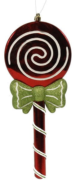 XY8060 12.5”Lx5”Dia Lollipop Ornament Red/White/Lime