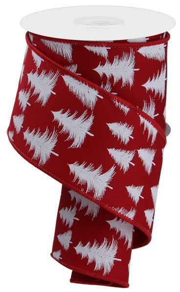 RGE136424    2.5" x 10yd Wispy Trees   Red/White