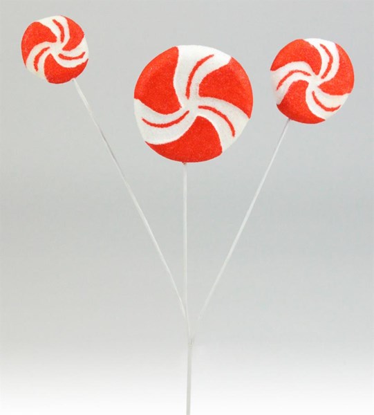 XP380691 16L” Candy W/Stripes Pick  Red/White