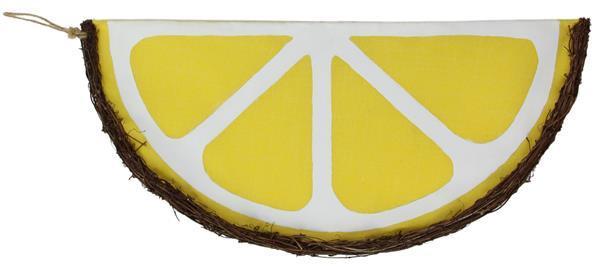 KG3111   21"L x 10.5"H Vine/Fabric Lemon Wedge   Yellow/White/Natural