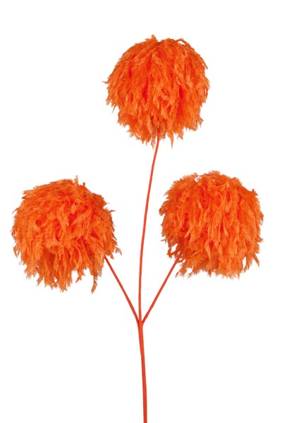 MN025420   16" Furry Fabric Ball Spray  Orange