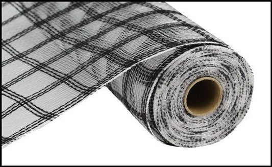 RY830602 10.25"X10 YD Faux Jute Check Mesh Black