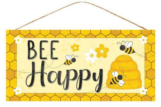 AP9778  12.5"L x 6"H Bee Happy    Yellow/Black/White