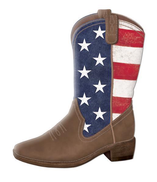 MD0825    12.5"H American Flag Cow    Red/White/Blue/Brown