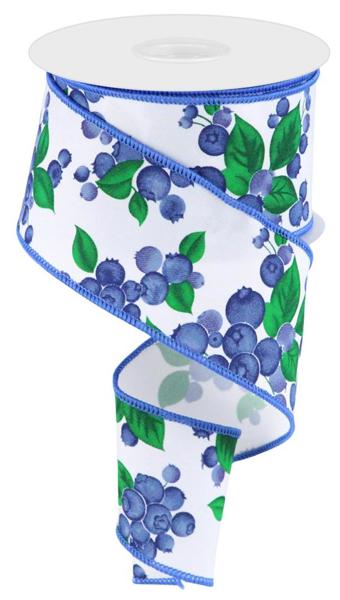 RGC175327  2.5" x 10yd Blueberries White/Blue/Green