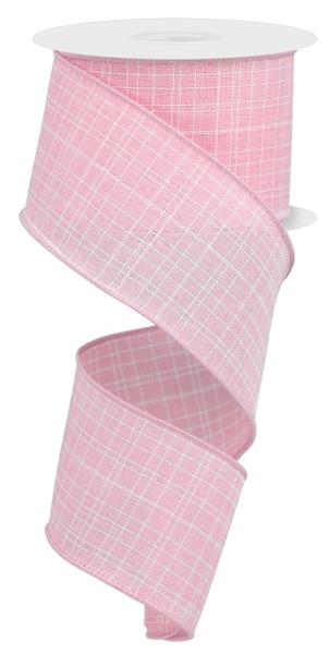 RGE121022  2.5" x 10yd Check Royal Burlap Pink