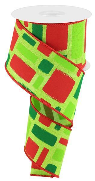 RGC128233    2.5" x 10yd Bold Brush Strokes/Royal    Lime/Red/Emerald