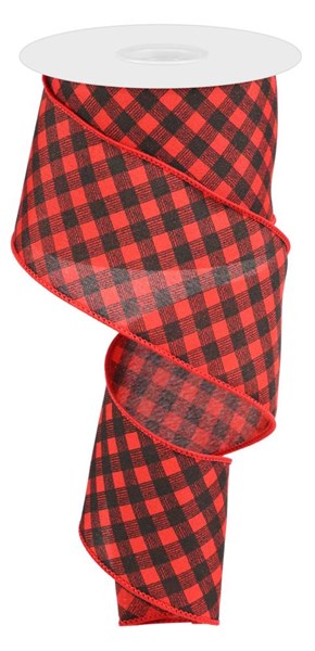 RGC1331CM 2.5"X10yd Bias Gingham Pattern Red/Black