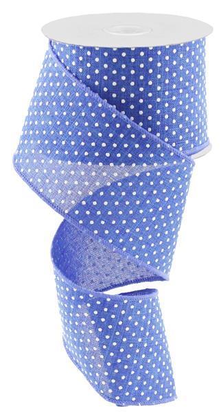 RG0165225   2.5" x 10yd Raised Swiss Dots On Royal   Royal Blue/White