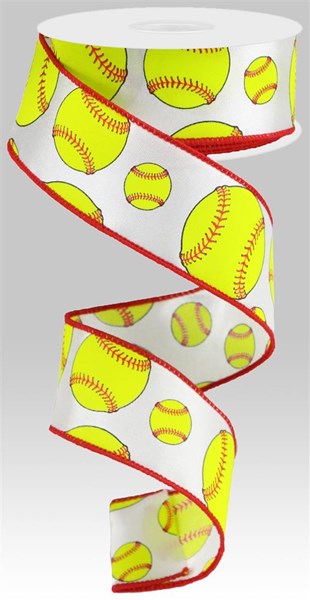 RG01814    1.5" x 10yd Softball   White/Neon Yellow/Red