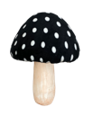 63248BK   H16"XW5"   Polkadot Mushroom Pick     Black