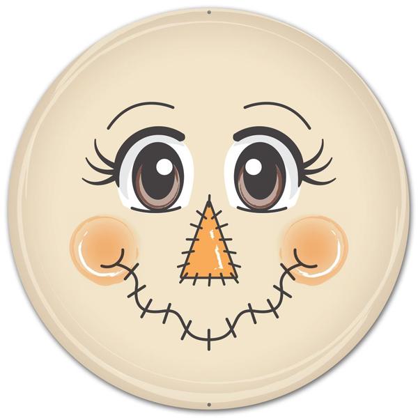 MD0325     12”DIA Scarecrow Face    Tan/Peach/Black