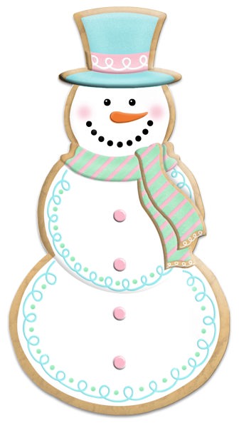 MD1494A9    12"H Metal Snowman Cookie W/Stripe Scarf   White/Black/Mint/Pink/Org