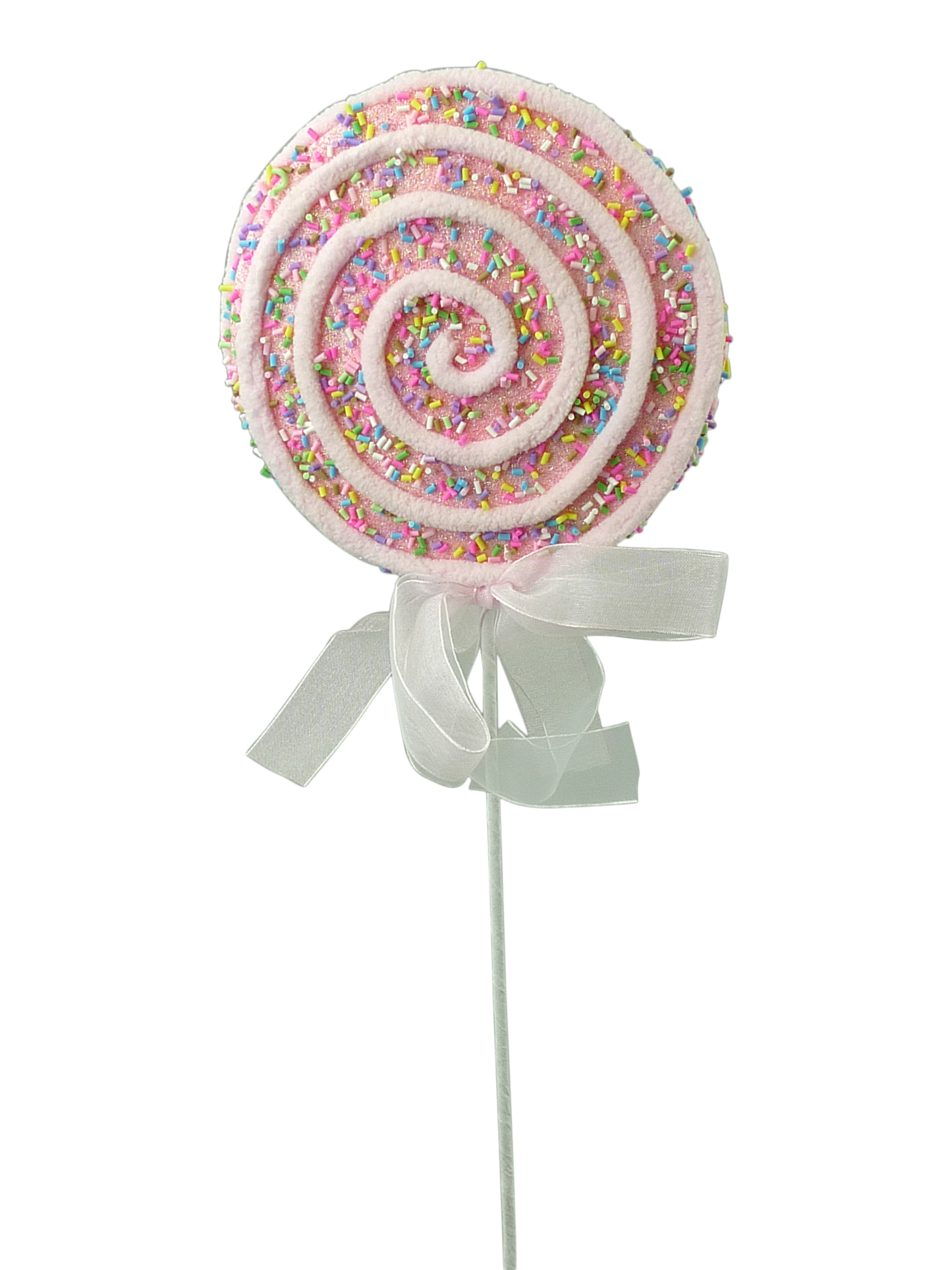 84665PK    22"H   Chenille Sprinkle Lollipop   Pink