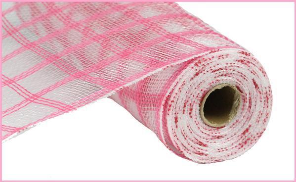 RY8306F1   10.25"X10yd Faux Jute Check Mesh   Dark Pink