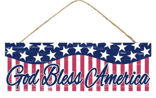 AP804936 15"L x 5"H God Bless America Sign