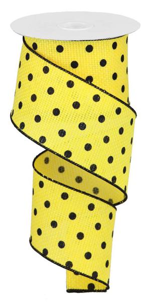 RGA105729    2.5" x 10yd Small Dot On Cross Royal   Sun Yellow/Black