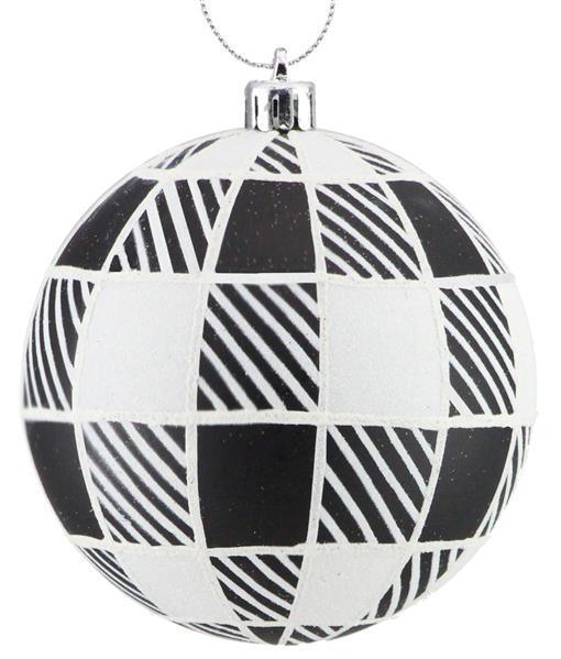 XY8847TX 100Mm Striped Check Ball Matte Black W/White