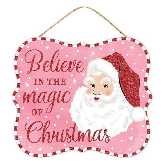 AP893522    10.5"L x 9"H Magic Of Christmas Sign    Pink/Red/White