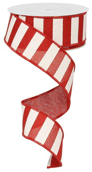 RX9148W7  1.5" x 10yd Horizontal Stripe Red/White