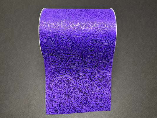 42466-06-11   6"x25Yds   Embossed Flower Hot Cut Edge  Purple