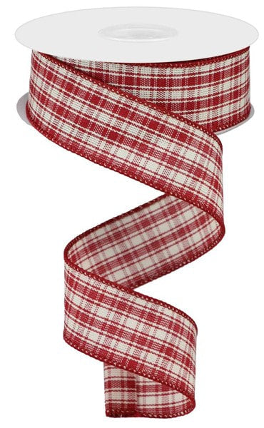 RGA188124   1.5" x 10yd Multi Check    Dk Red/Beige