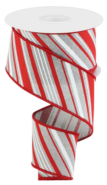 RGC158510 2.5"X10yd Peppermint Stripes/Royal Lt Grey/Red/White