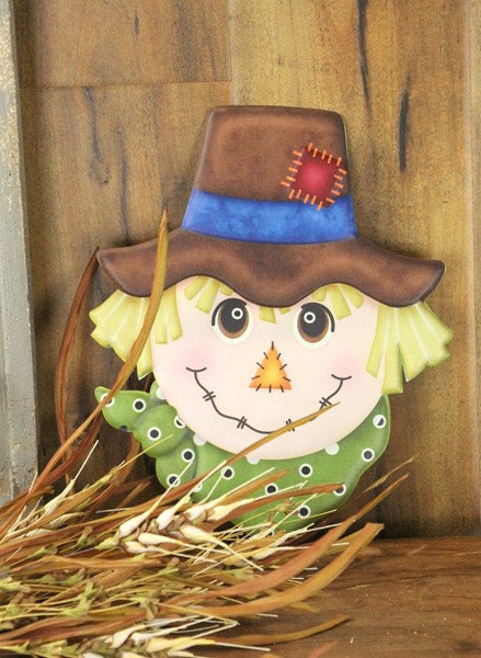 MD062409 12"H X 10"L Metal Scarecrow with Green Scarf Brown/Green/Blue